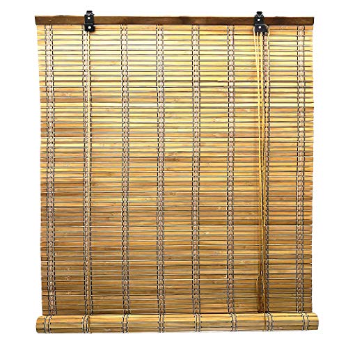 Solagua 6 Modelos 14 Medidas de estores de bambú Cortina de Madera persiana Enrollable (150 x 175 cm, Marrón)
