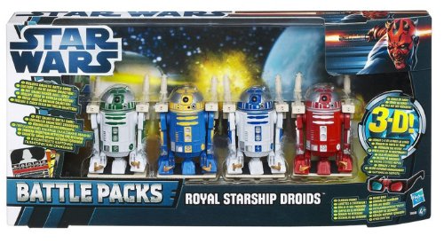 Star Wars Royal Starship Droids Battle Pack - 4 Astromech Droids: R2-D2, R2-B1, R2-N3 & R2-R3