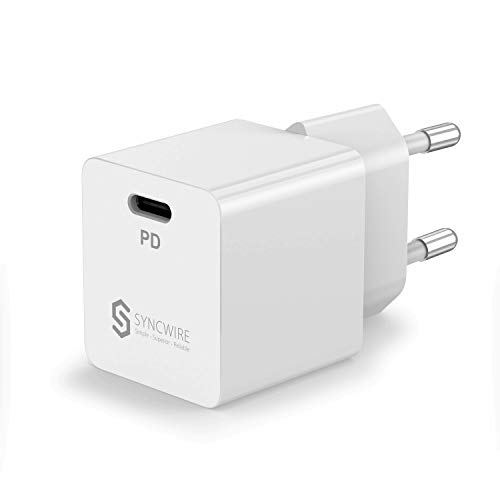 Syncwire 18W Cargador USB C, Power Delivery iPhone Rápido,Carga Rápida para iPhone 11/11 Pro/11 Pro MAX/SE 2020/X/XS/XR/XS Max/8/8 Plus,iPad Pro,Airpods