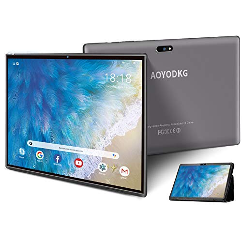 Tablet 10.1 Pulgadas 4G LTE Call ,Android 9.0 Google Certificación GMS Tablets,3Go RAM + 32/128Go ROM ,Quad Core,8000mAh Batterie,5MP +8MP, WiFi /GPS /OTG/ Bluetooth /Netfilix Tablet PC (Gris)