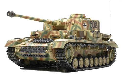 Tamiya - Maqueta del tanque RC Panzerkampfwagen IV Ausf. J full option kit, teledirigido, motor eléctrico, escala: 1:16 (56026)