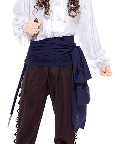 ThePirateDressing - Fajín para disfraz de pirata medieval renacentista para Halloween, talla grande -  Azul -
