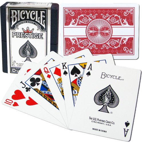 Trademark 100% Plastic Bicycle Prestige Dura-Flex Rare Playing Cards (Red)