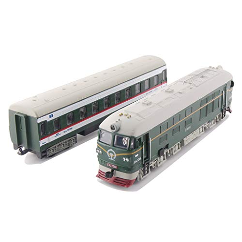 Tren de cuero verde de doble cabeza + transporte locomotora / diésel Locomotora de aleación de aleación de aleación modelo de aleación para niños Metal de juguete juguete electronico ( Color : Green )