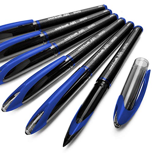 Uni-Ball - AIR Micro - Bolígrafos de punta fina, 0,5 mm, 12 unidades, color azul, UBA-188-M