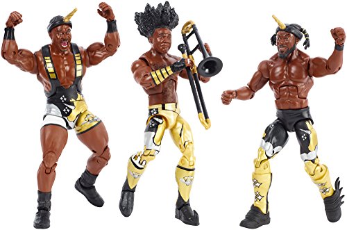 WWE FDX69 Elite Bootyos Juego de Figuras de acción del Equipo de Lucha Libre, Paquete Triple en Caja de Cereales