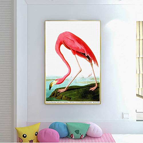 wZUN Impresiones en Lienzo Flamingo Animal Imagen Pintura Decorativa Decoración de Oficina Cartel del hogar Mural de la habitación 60x90 Sin Marco