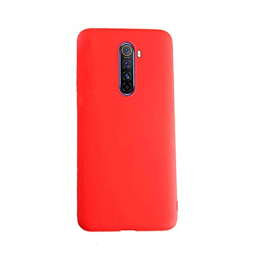XunEda Funda para Realme X2 Pro, Ultra Ligero Funda Suave Caso Silicona Liquida Carcasa Protectora Case +Protector de Pantalla para Realme X2 Pro Smartphone(Rojo)