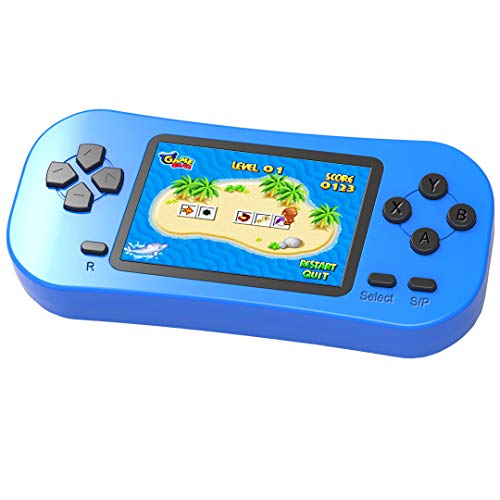ZHISHAN Consola de Juegos Portátil Retro para Niños Precargado con 218 Videojuegos Clásicos Sistema de Juego Arcade Recargable y con Pantalla de 2.5 Pulgadas (Azul)
