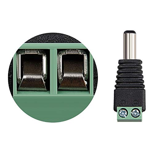 10 Piezas Enchufe Macho 2,1 mm x 5,5 mm 12V / 24V DC Corriente Tapón Hueco Conector Adaptador Convertidor para Tira de RGB / Monocromo LED & CCTV