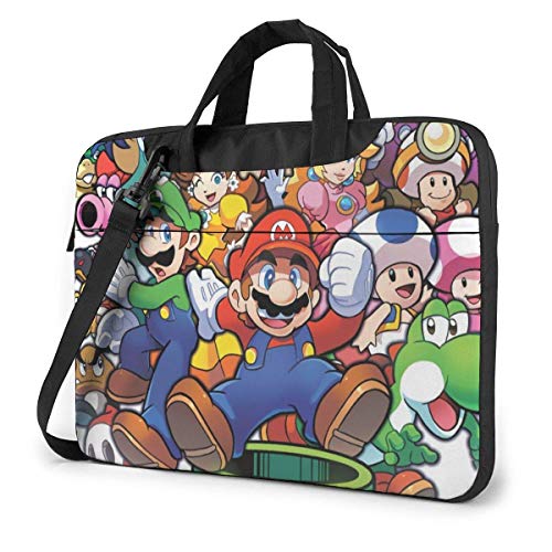 15.6″Durable Hombro Mensajero Bolsa maletín PC La Leyenda de Zelda Mario Smash Bros Moda Impermeable Ordenador Portátil/portátil/Tablets