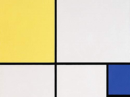 1art1 Piet Mondrian - Composición con Amarillo Y Azul 1932 Póster Impresión Artística (80 x 60cm)