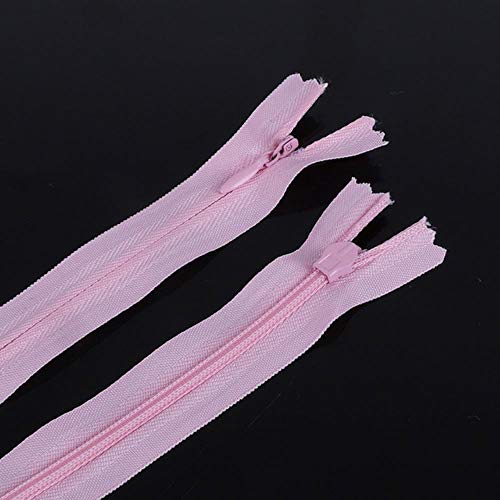 2,3 cm de ancho # 3 10 unids/lote 28 cm de largo colorido nylon bobina cremalleras a medida para prendas de coser artesanías DIY accesorios mezcla 18 colores, rosa claro, 3 #