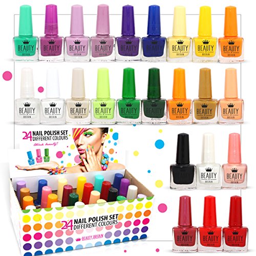 24 esmaltes de uñas (juego B) con 24 colores distintos, el mejor regalo
