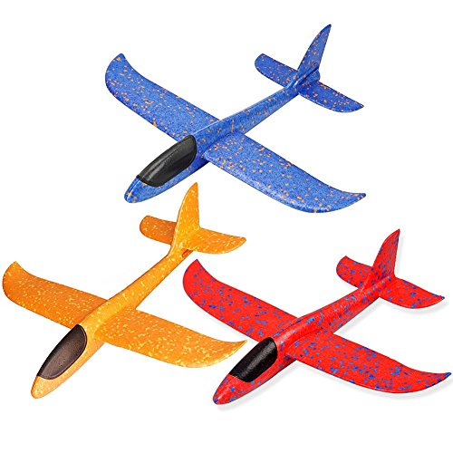 3pcs avión planeador glider avion juguete infantil, planeadores de espuma EPP, buena flexibilidad y resistencia al impacto, puede doblarse, no es fácil de romper, Niños Aviones Juguetes