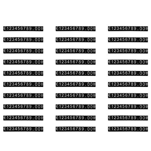 420PCS Todo en"€" Kit de cubo de precio de señal Tienda Tienda Mostrador de venta Precio de venta Cubo negro Letras blancas Etiquetas de precio digitales