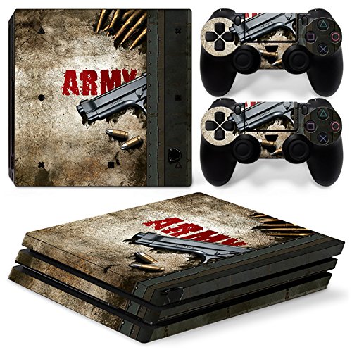 6 North Design Ps4 Pro Playstation 4 Pro Pegatinas De La Consola Army Gun + 2 Pegatinas Del Controlador