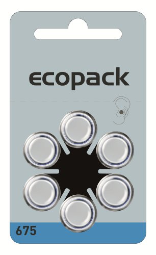 60 pcs Varta Ecopack ZA 675 pilas para audífonos - 650 mAh 1,4 V