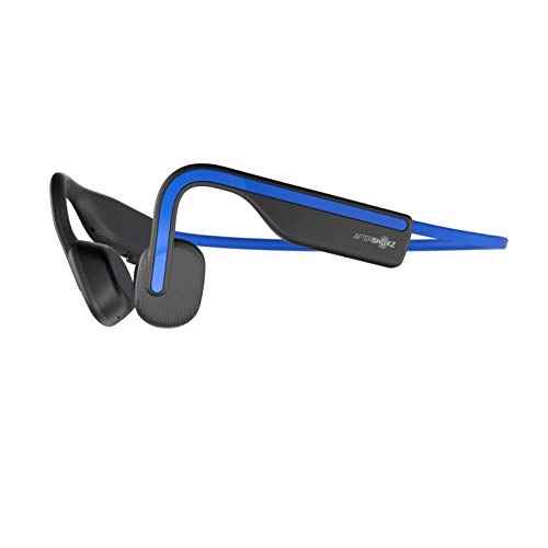 AfterShokz OpenMove, Auriculares Deportivos Inalámbricos con Bluetooth 5.0, Tecnología de Conducción Ósea, Carga USB-C, Micrófono Incorporado, Diseño Open-Ear, Azul