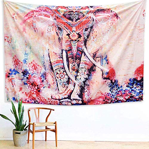 Arfbear elefante tapiz, tapices de pared rosa y púrpura Hippie trippy grandes manteles tapiz de la pared para dormitorio 59 * 78,7inches