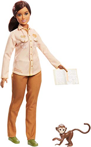 Barbie National Geographic Quiero Ser Conservadora de la naturaleza, muñeca con accesorios (Mattel GDM48)
