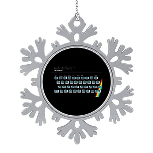 BEDKAGD Sinclair ZX Spectrum - Consola de juegos de Navidad colgante de aleación de copo de nieve, recuerdos de Navidad, decoraciones navideñas personalizadas.