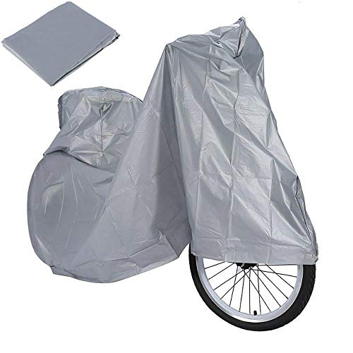 B&F Funda para Bicicleta Protectora/Cubierta para Bicicletas Impermeable Hecho con Plástico Tejido Reforzado contra Sol/Aire/Viento/Polvo/Suciedad/Agua Fácil De Colocar 2Metros (Gris)