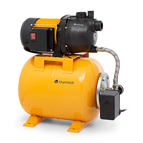 blumfeldt Liquidflow 800 - INOX Pro Bomba de presión para jardín, 800 W, Altura máxima de 40 m, caudal de hasta 3.000 l/h, depósito de Acero de 19 l, Profundidad de extracción: 8 m, Naranja
