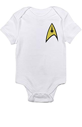 Bonita pijama de bebé con diseño de estrella de Trek Starfleet Insignia – Divertido body para bebé Blanco blanco 6 mes