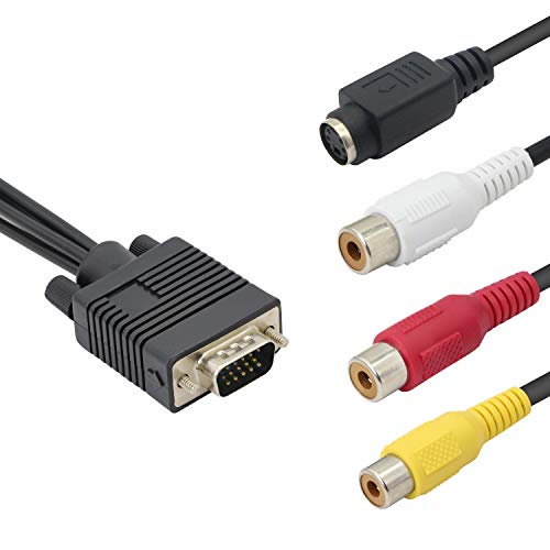 Cable VGA a RCA, VGA a S Video 3 RCA Convertidor AV TV Cable Adaptador para TV PC PC Video AV Proyector