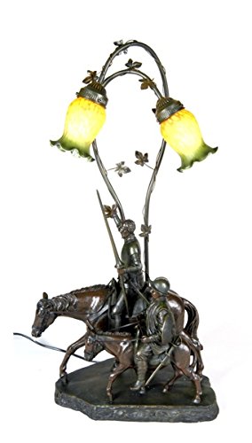 CAPRILO Figura Decorativa con Luz Don Quijote y Sancho Panza 35 x 25 x 75 cm