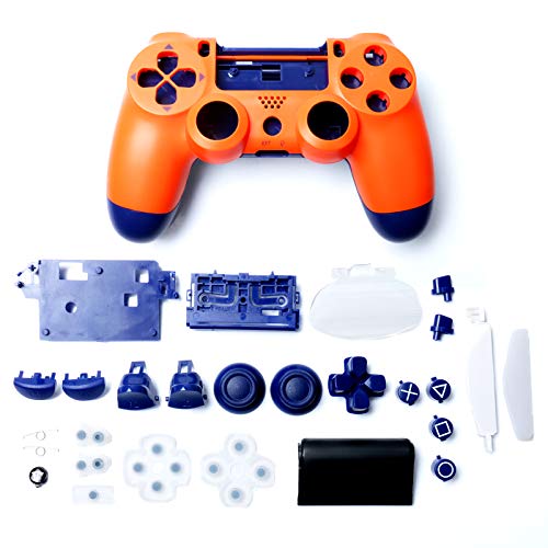 Carcasa de plástico para mando de juego con botones de repuesto para Sony PlayStation 4 JDM-040 JDM-050 JDM-055, color naranja