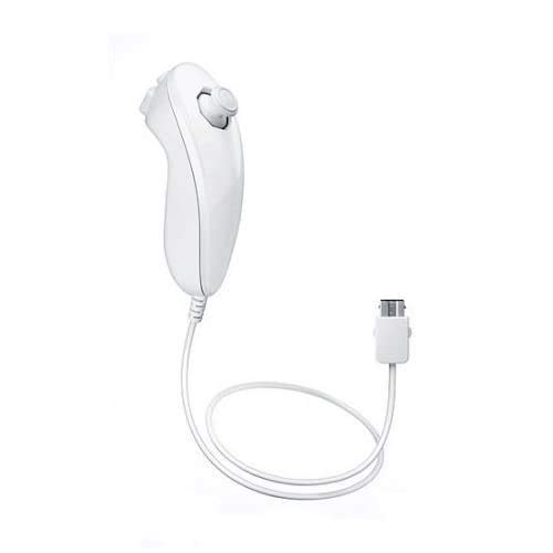 Controller Nunchuck para Wii, TechKen nunchus Juego de controller Remote Nunchuck compatible con la consola Nintendo Wii y Wii U, Blanco