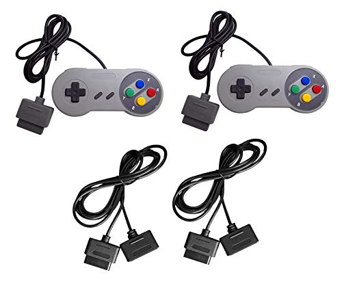 Darlington & Sohns - Juego de 2 mandos + cables alargadores para la SNES Super Nintendo de Nintendo
