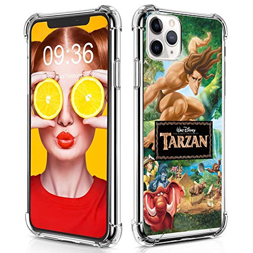 DISNEY COLLECTION Funda Tarzan Disney para iPhone 11 Pro, resistente a los golpes, resistente a los arañazos, protección de grado militar, policarbonato duro + funda flexible de TPU transparente