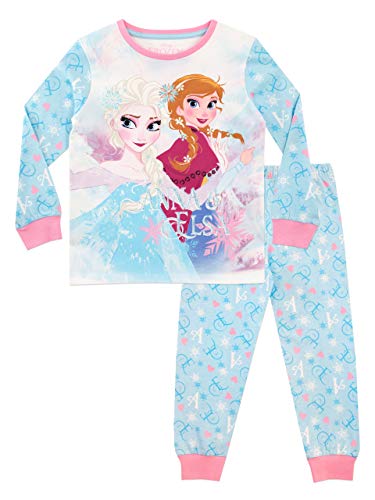 Disney Frozen - Pyjamas con mangas largas, 100% algodón para niñas [4-5 años] [azul]