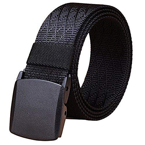 Fairwin Cinturón táctico de nailon para hombre con hebilla cincha estilo militar (negro)