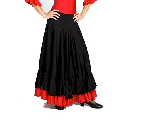 Falda Baile Flamenco Infantil Volante Rojo 4 años