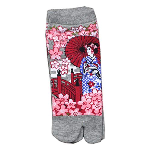 Fancy Pumpkin Sandalia de estilo japonés Kimono Split Toe Tabi Ninja Geta Socks Kimono Socks, 04