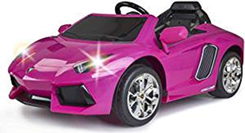 FEBER - Lamborghini Aventador Coche eléctrico Deportivo para niñas a Partir de 3 años, 6V, Color Rosa (Famosa 800012394)