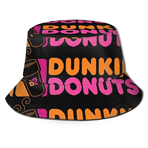 FETEAM Dunkin Donuts Bucket Sombrero para el Sol para Pescar Protección UV Gorra de Pescador Negro