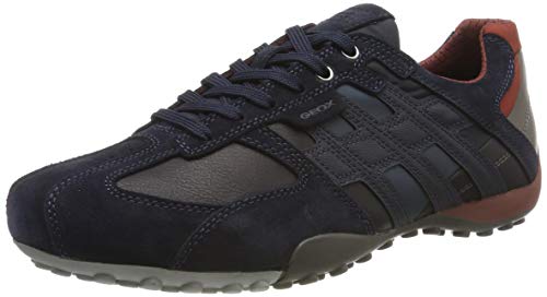 Geox UOMO Snake E, Zapatillas Hombre, Azul (Navy/Cigar Cf46l), 42 EU