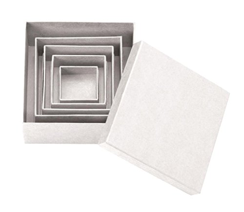 GLOREX - Juego de 5 cajas cuadradas de cartón (14 x 14 x 5,3 cm)