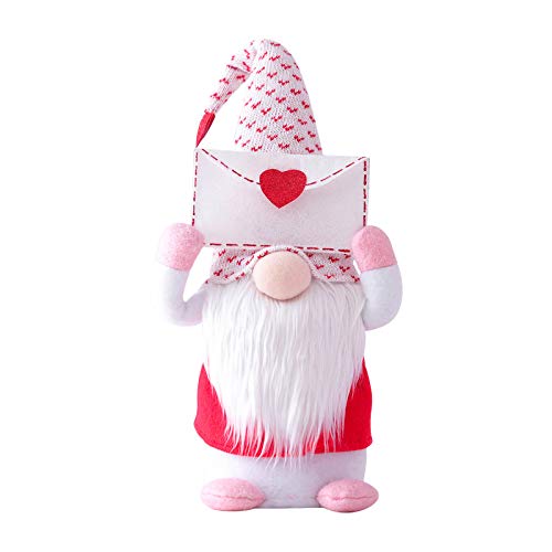 Groveerble Muñeco de Santa Gnomo sin Rostro para el día de San Valentín Decoraciones de Adornos de Escritorio de Poste de pie Lindo para Dormitorio, Regalos Hechos a Mano para Mujeres