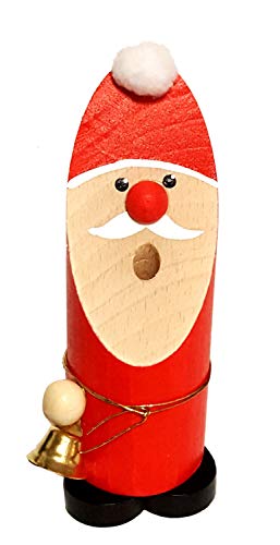 Hess Holzspielzeug 40015 - Figura de Papá Noel con Campanilla (Madera, 13 cm, decoración para Adviento y Navidad de los Montes Metálicos)
