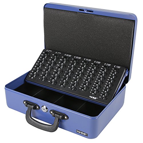 HMF 22037-05 Caja de caudales para contar y transportar dinero 36 x 25 x 11 cm, azul