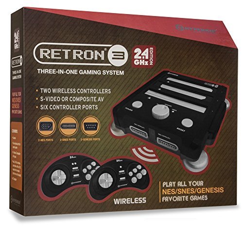 Hyperkin - Consola Retron 3 Negro + 2 Mandos Wireless (SNES, NES, Genesis)