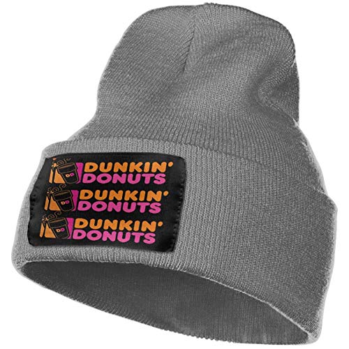 JONINOT Dunkin Donuts Cuff Hat Gorro Ajustable a Prueba de Viento Gorro de Invierno de Punto Sombrero Suave Negro