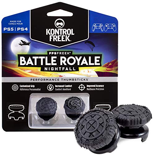 KontrolFreek FPS Freek Battle Royale Nightfall para PlayStation 4 (PS4) y PlayStation 5 (PS5) | Performance Thumbsticks | 2 Alturas elevadas, convexo | Negro.