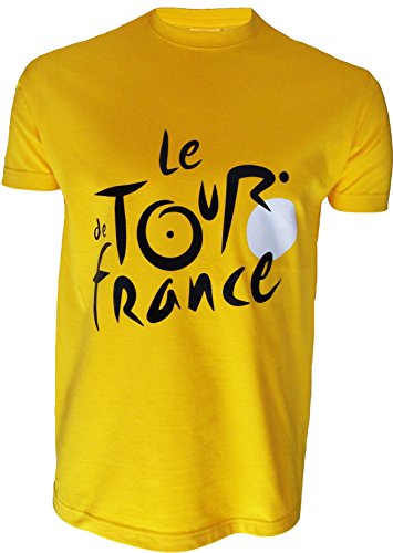 Le Tour de France - Camiseta oficial del Tour de Francia, talla de adulto, para hombre, Le Tour de France, color amarillo, tamaño large